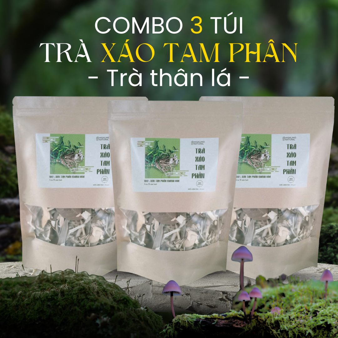 [COMBO 3 TÚI] Trà thân, lá xáo tam phân 200G